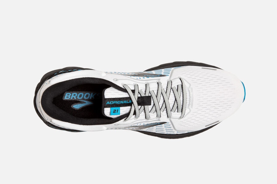 Brooks Israel Adrenaline GTS 21 Road Running Shoes Mens - White/Black/Blue - ISL-819740